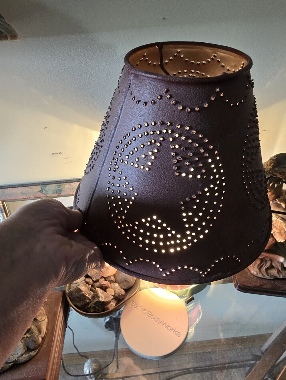 Rustic Punched Tin Star Lampshade